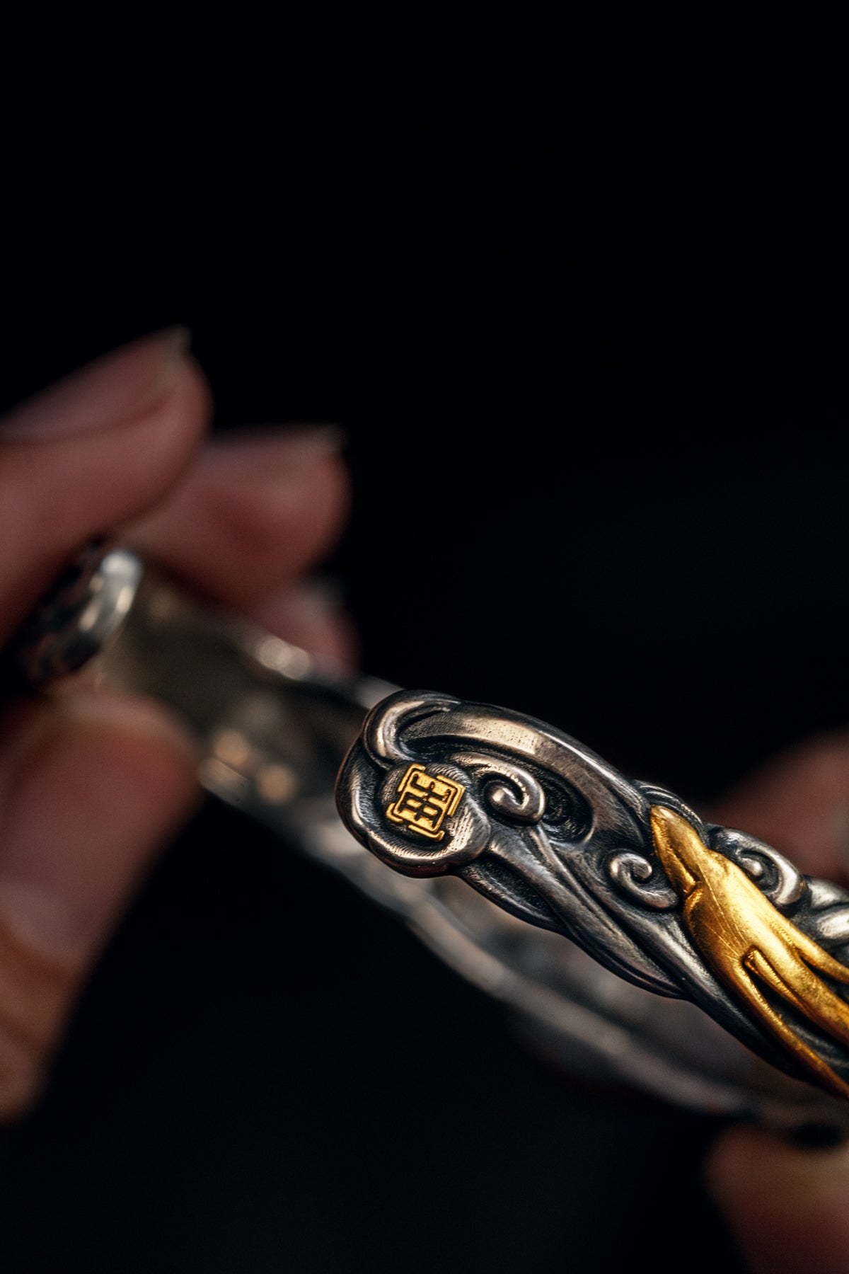 Free Spirit Horse Bangle | S925 Silver & 24K Gold Plated | Tibetan Wind Horse Amulet | Spiritual Jewelry