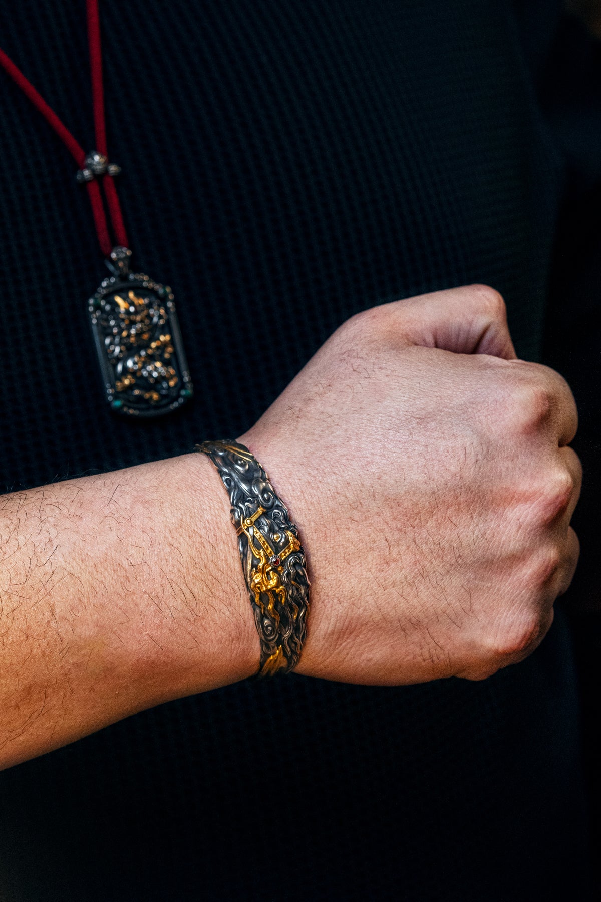Free Spirit Horse Bangle | S925 Silver & 24K Gold Plated | Tibetan Wind Horse Amulet | Spiritual Jewelry