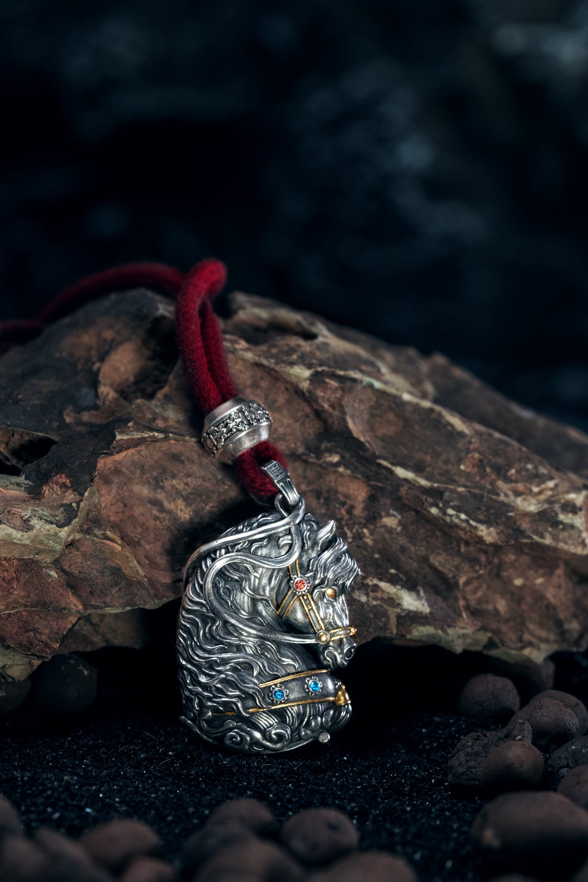 Free Spirit Horse Pendant | S925 Silver & 24K Gold Plated | Tibetan Wind Horse Amulet | Spiritual Jewelry