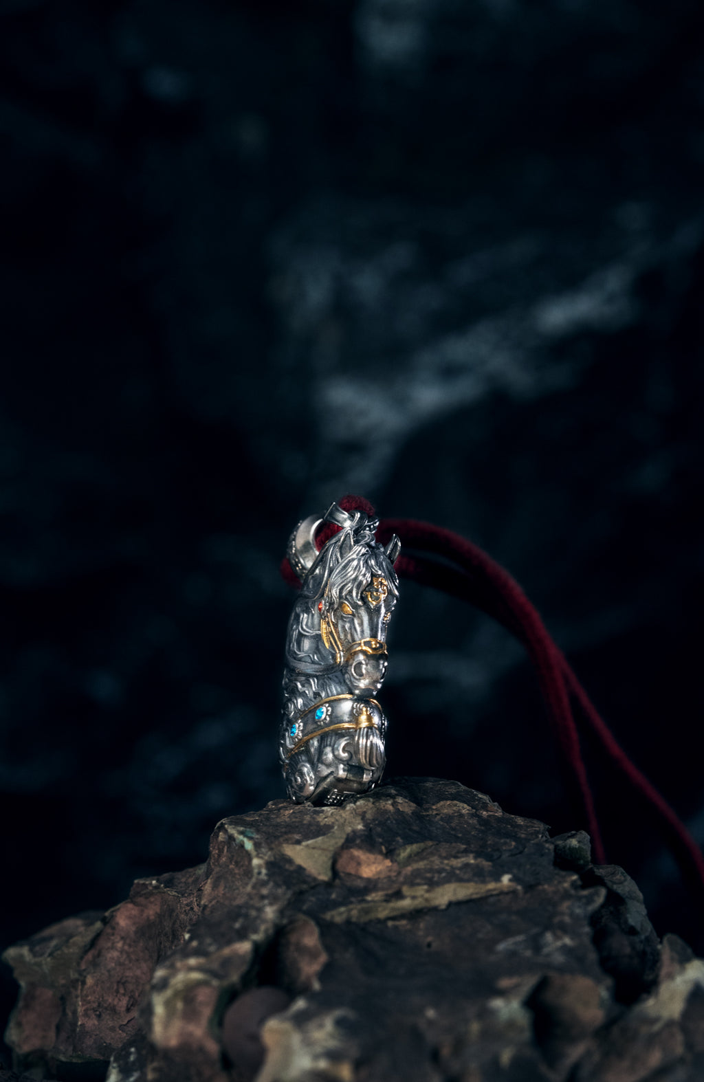 Free Spirit Horse Pendant | S925 Silver & 24K Gold Plated | Tibetan Wind Horse Amulet | Spiritual Jewelry