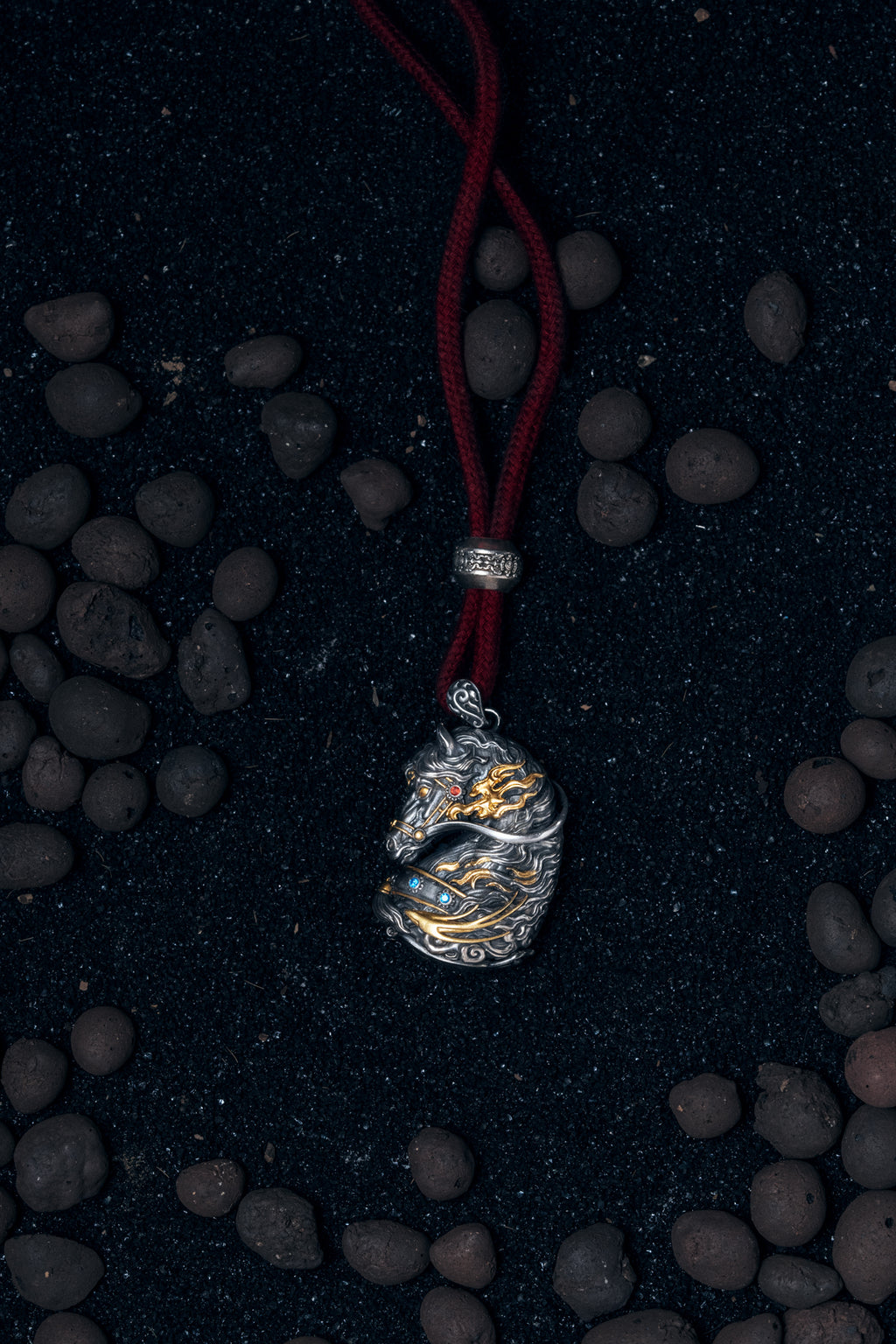 Free Spirit Horse Pendant | S925 Silver & 24K Gold Plated | Tibetan Wind Horse Amulet | Spiritual Jewelry
