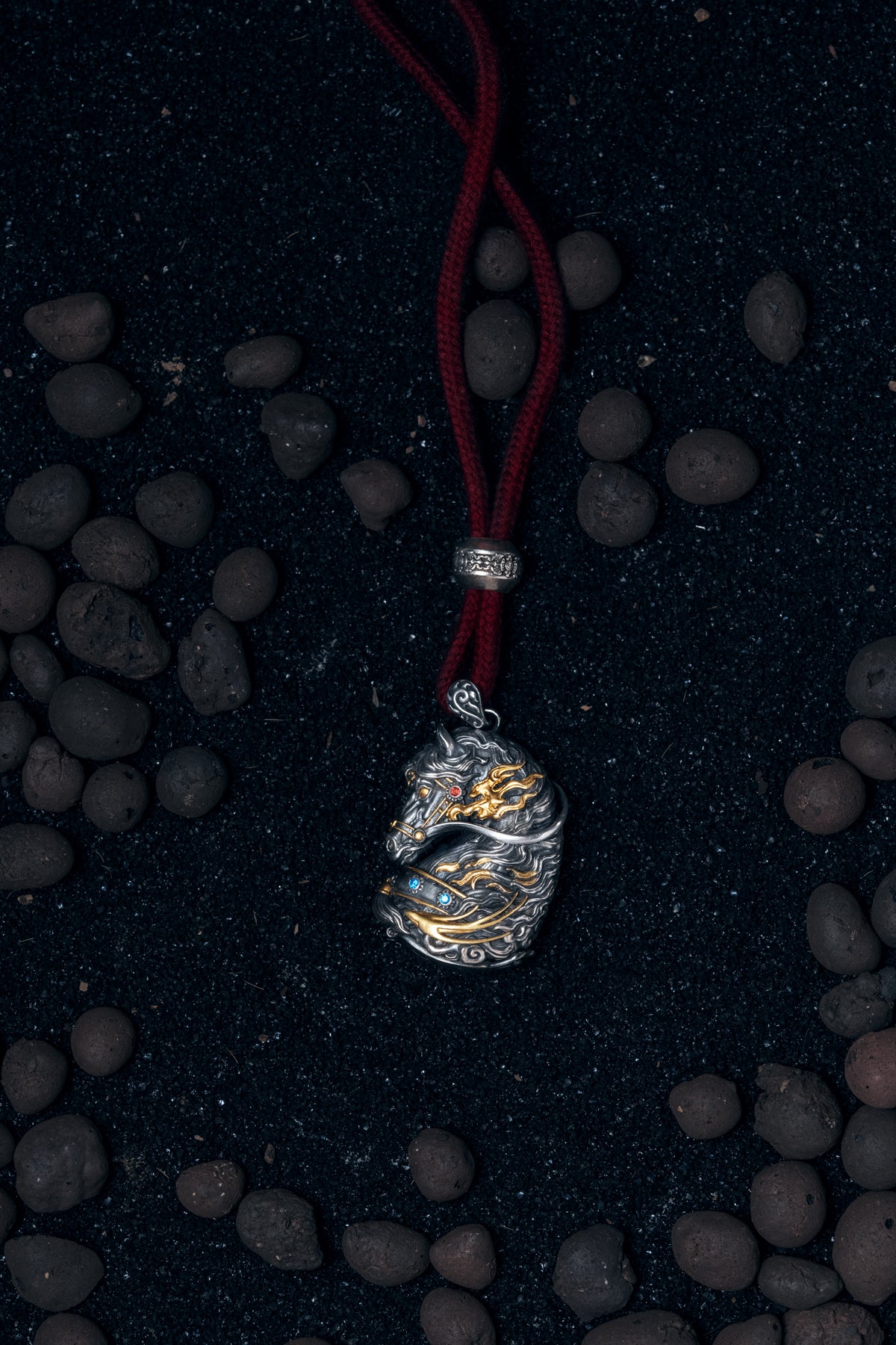 Free Spirit Horse Pendant | S925 Silver & 24K Gold Plated | Tibetan Wind Horse Amulet | Spiritual Jewelry