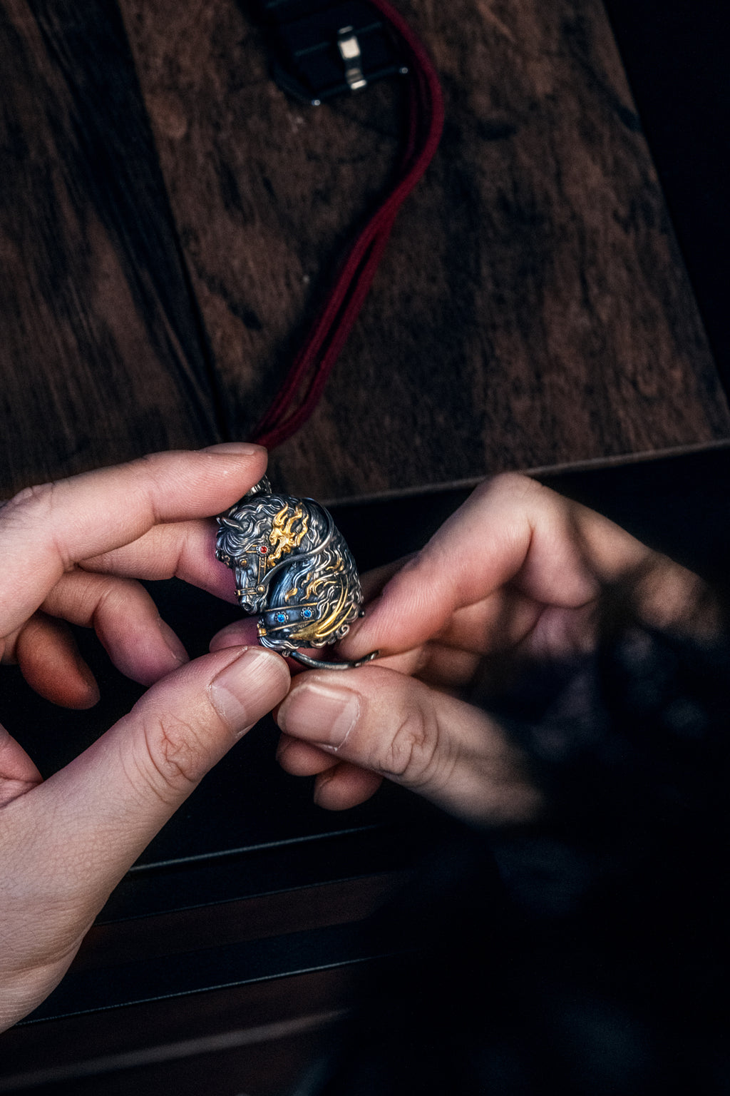 Free Spirit Horse Pendant | S925 Silver & 24K Gold Plated | Tibetan Wind Horse Amulet | Spiritual Jewelry