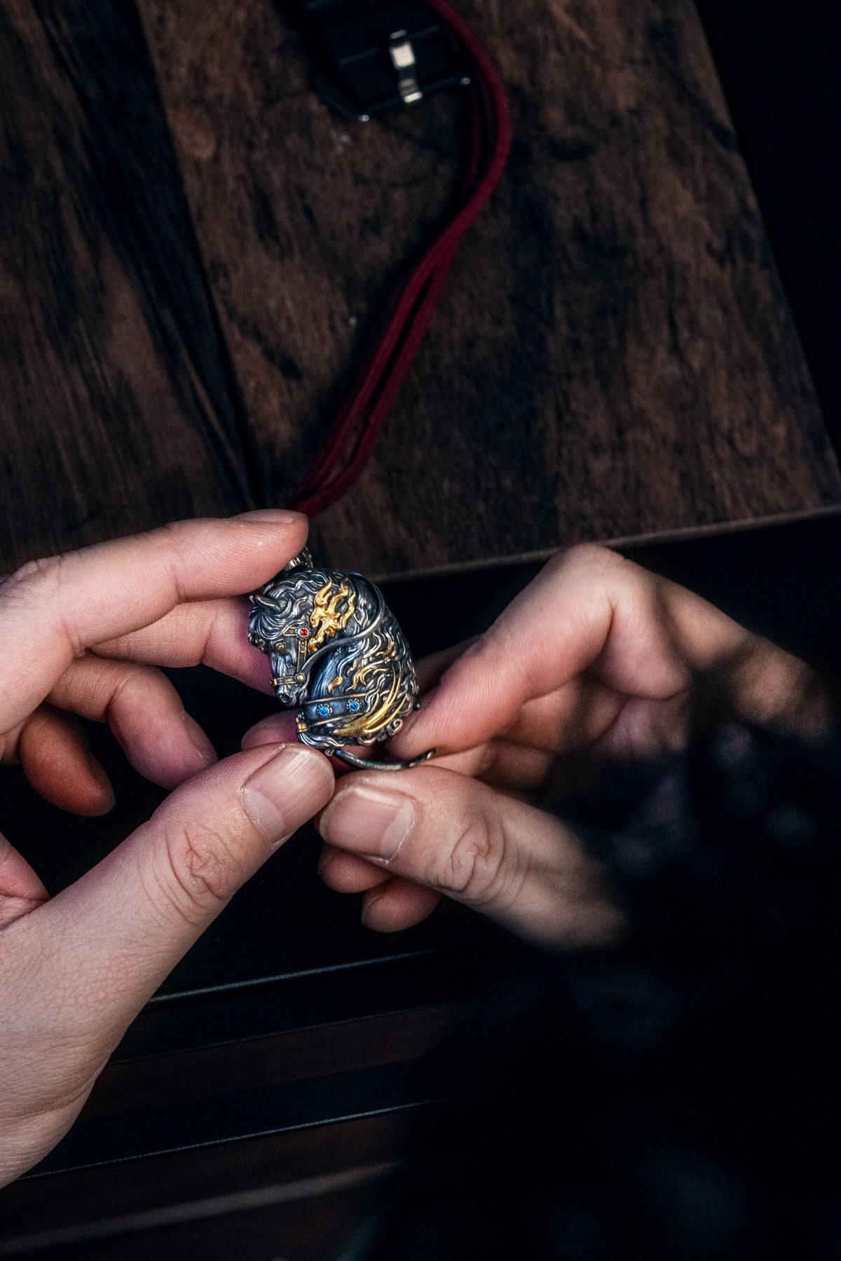 Free Spirit Horse Pendant | S925 Silver & 24K Gold Plated | Tibetan Wind Horse Amulet | Spiritual Jewelry