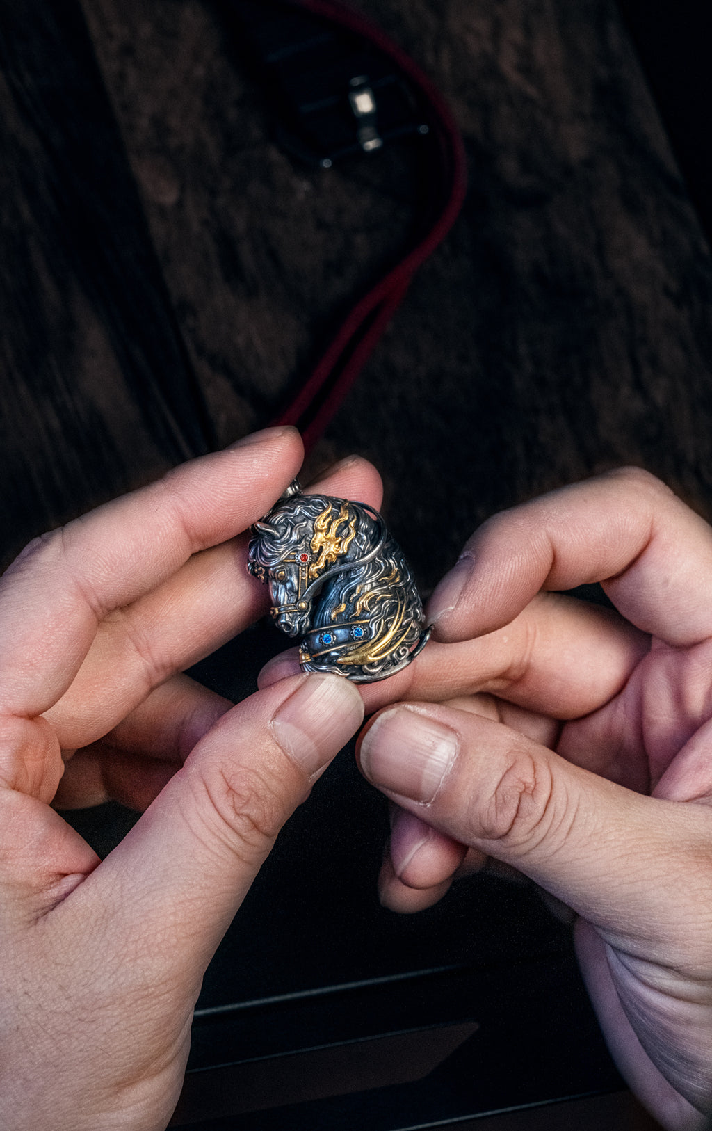 Free Spirit Horse Pendant | S925 Silver & 24K Gold Plated | Tibetan Wind Horse Amulet | Spiritual Jewelry