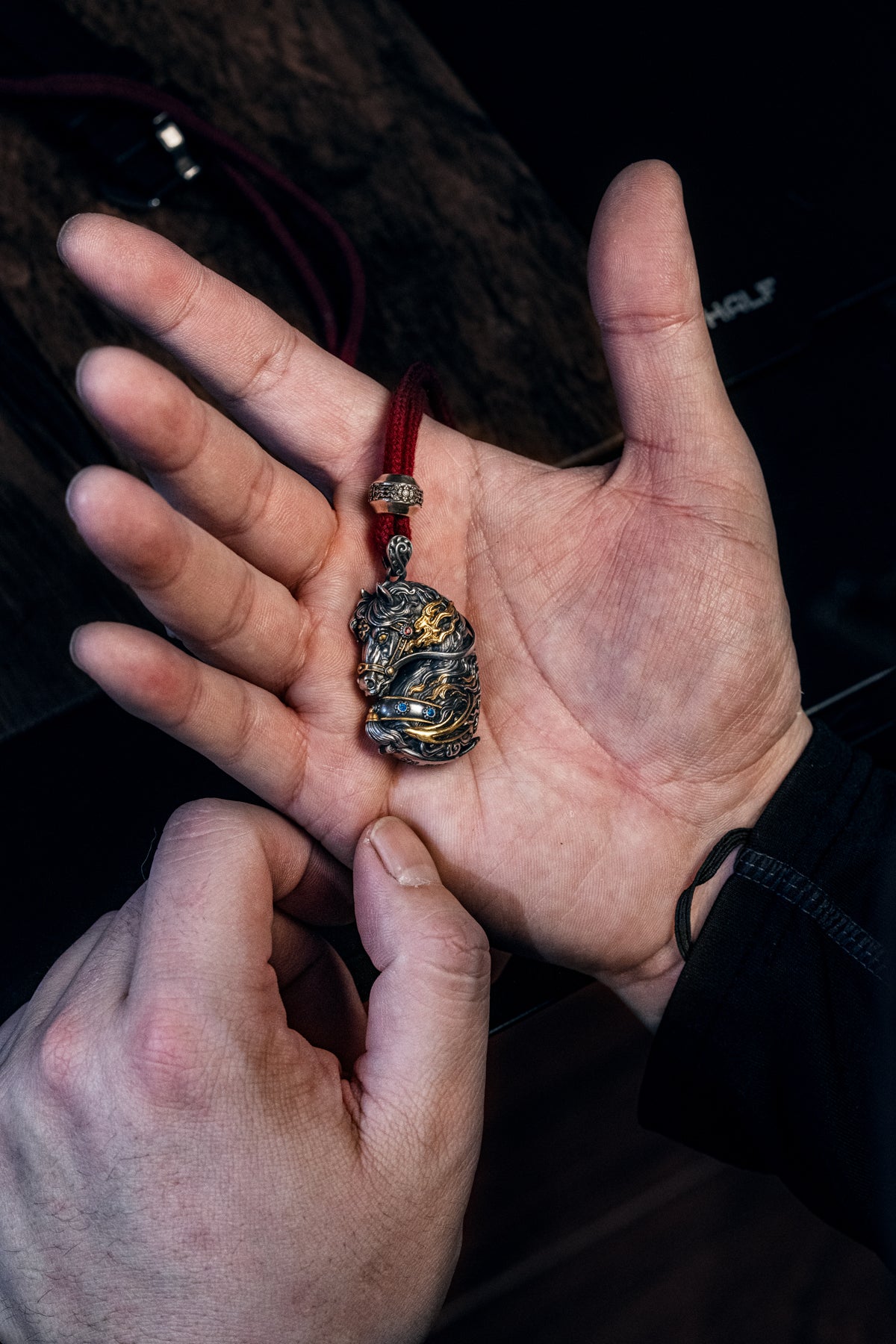 Free Spirit Horse Pendant | S925 Silver & 24K Gold Plated | Tibetan Wind Horse Amulet | Spiritual Jewelry
