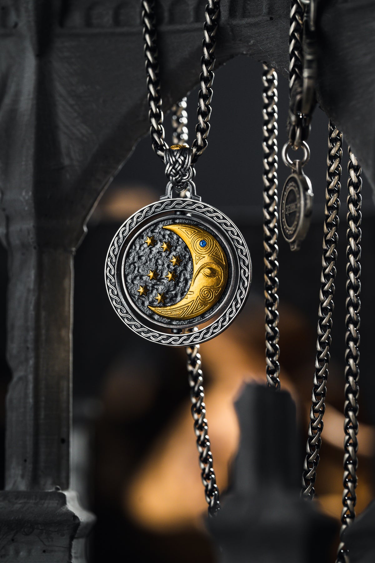 Celtic Sun and Moon Pendant | S925 Silver & 24K Gold Plated | Handmade Spiritual Jewelry | Meaningful Gift