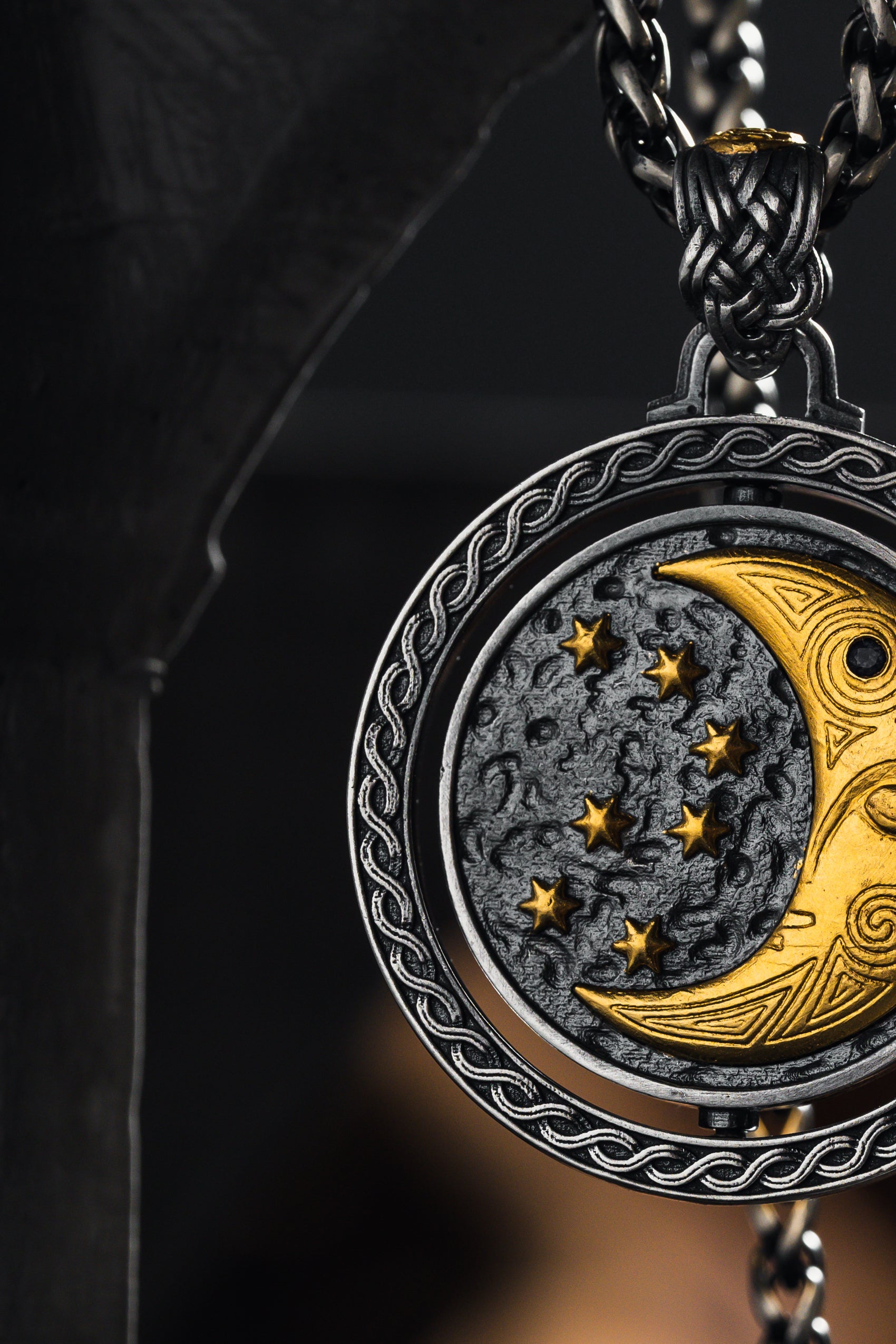 Celtic Sun and Moon Pendant | S925 Silver & 24K Gold Plated | Handmade Spiritual Jewelry | Meaningful Gift