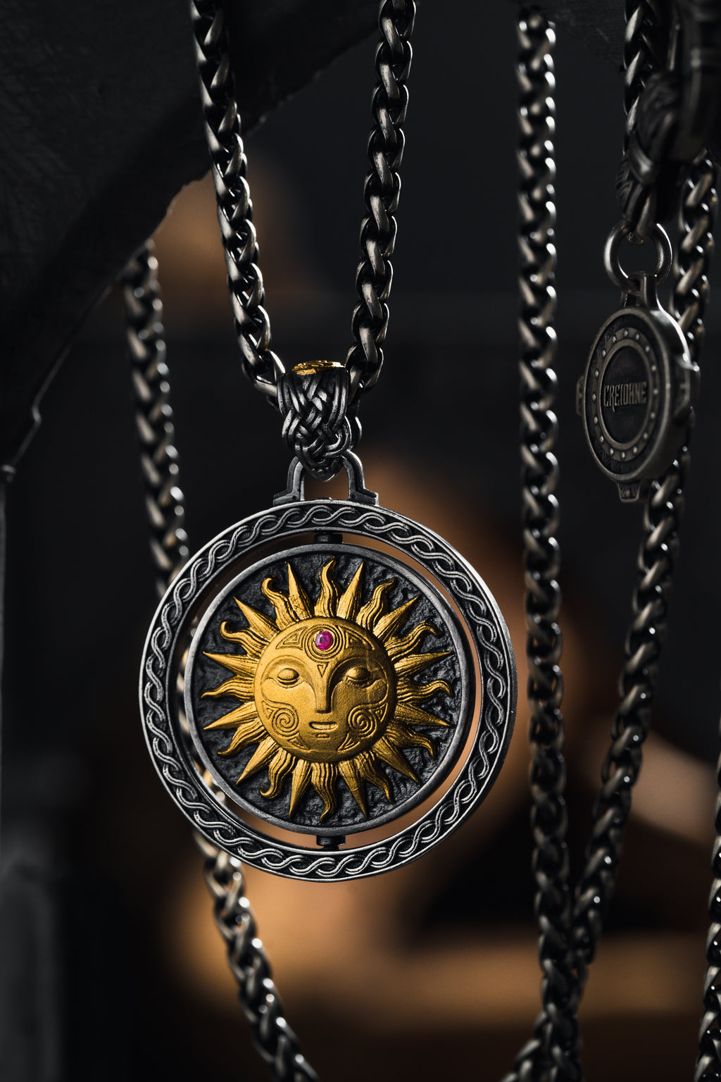 Celtic Sun and Moon Pendant | S925 Silver & 24K Gold Plated | Handmade Spiritual Jewelry | Meaningful Gift