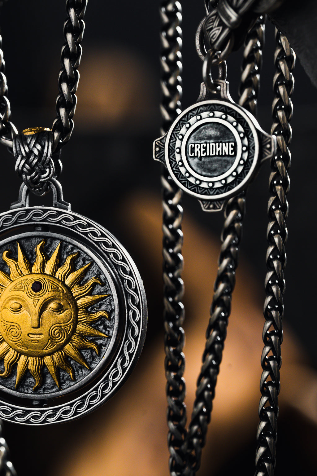 Celtic Sun and Moon Pendant | S925 Silver & 24K Gold Plated | Handmade Spiritual Jewelry | Meaningful Gift
