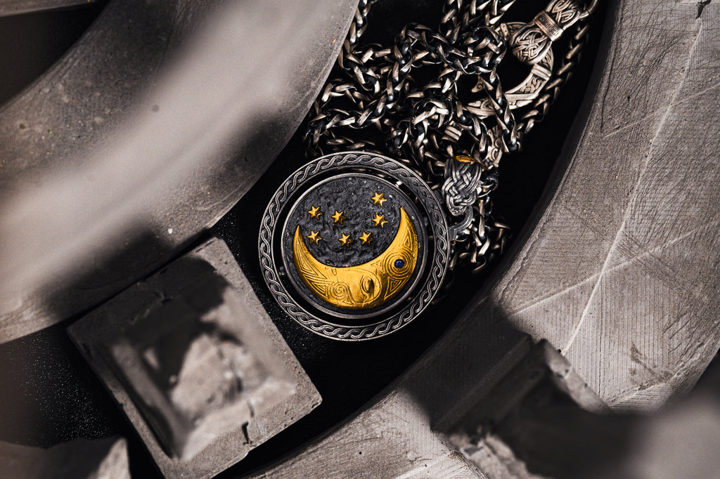 Celtic Sun and Moon Pendant | S925 Silver & 24K Gold Plated | Handmade Spiritual Jewelry | Meaningful Gift