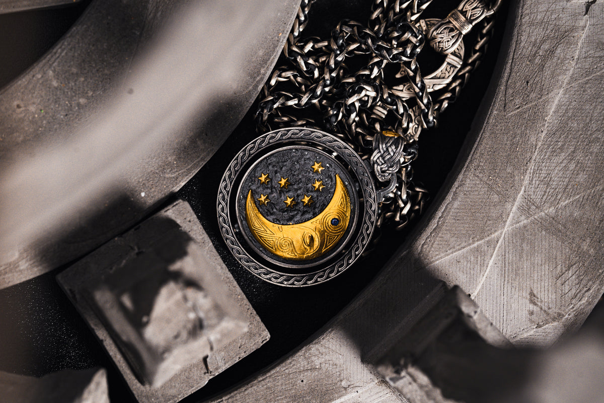 Celtic Sun and Moon Pendant | S925 Silver & 24K Gold Plated | Handmade Spiritual Jewelry | Meaningful Gift