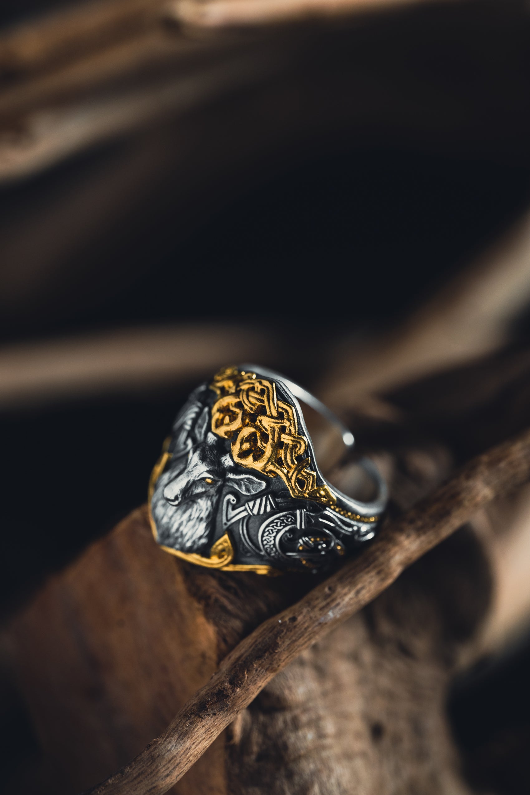 Sacred Deer Forest Spirit Silver Ring | S925 & 24K Gold Plated | Handmade Mythical Jewelry | Spiritual Gift