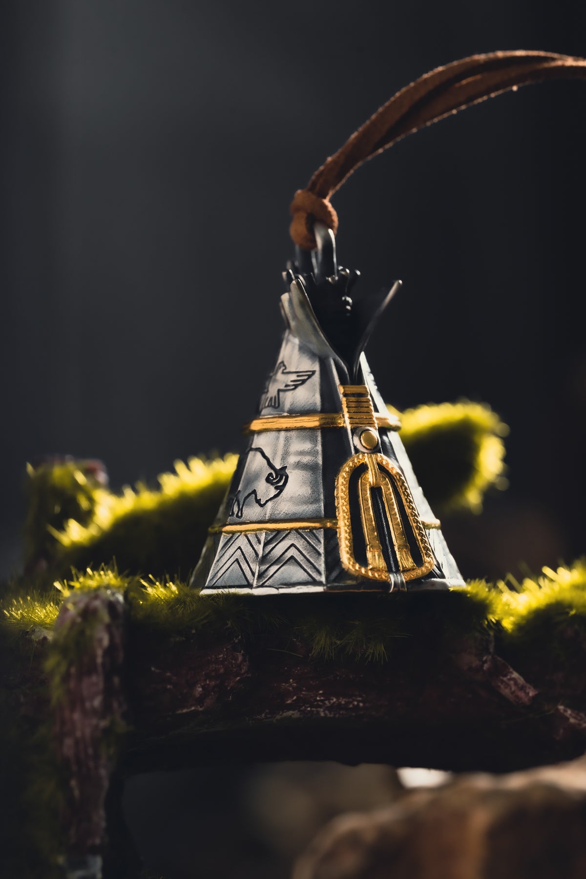 Native American Wind Chime Silver Necklace | S925 & 24K Gold Plated | Boho Dreamcatcher Amulet