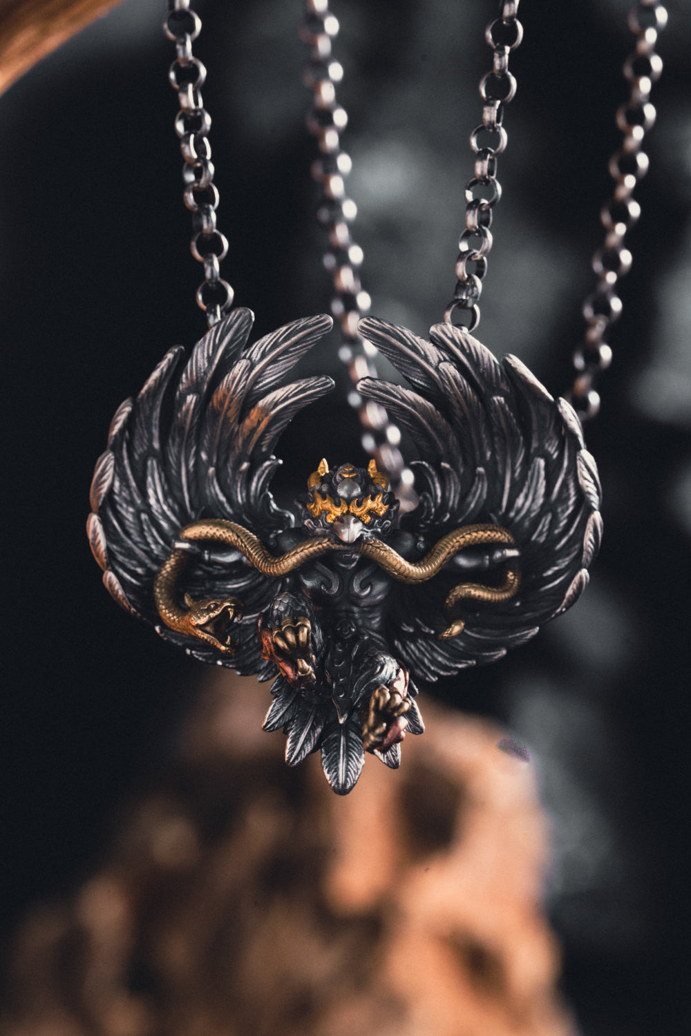 Garuda S925 Silver Pendant | Handcrafted 24K Fire-Gilded Tibetan Amulet