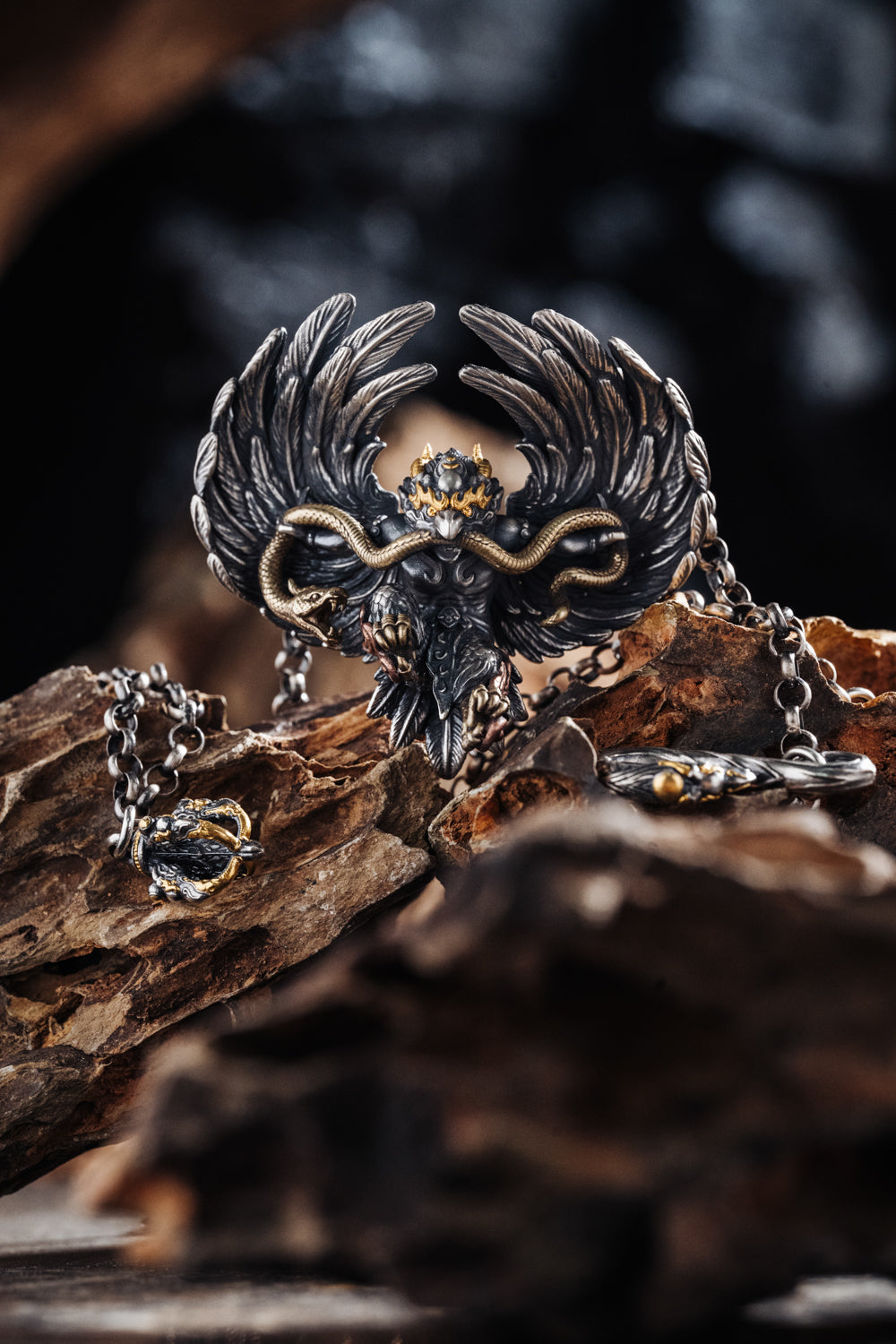 Garuda S925 Silver Pendant | Handcrafted 24K Fire-Gilded Tibetan Amulet