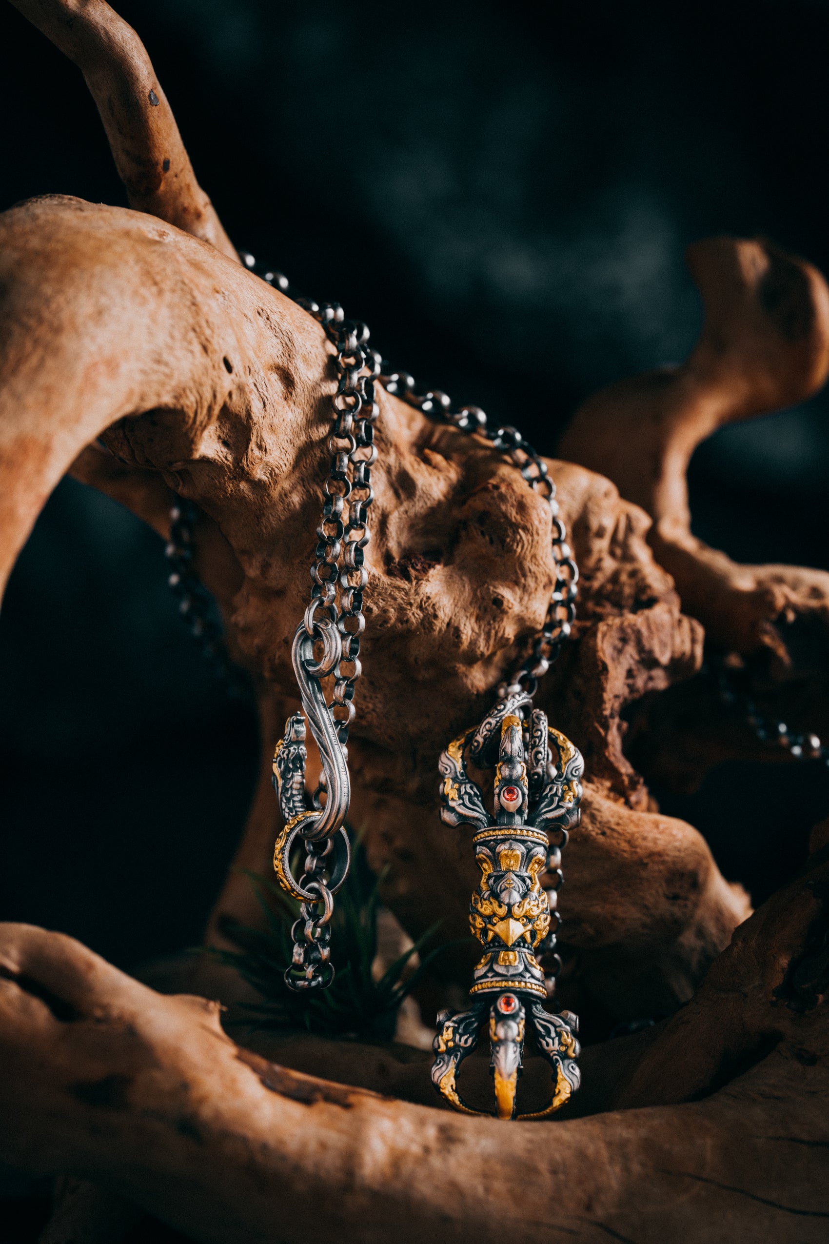 Garuda Vajra Pendant | 24K Gold Plated S925 Silver | Tibetan Buddhist Amulet | Spiritual Protector Jewelry