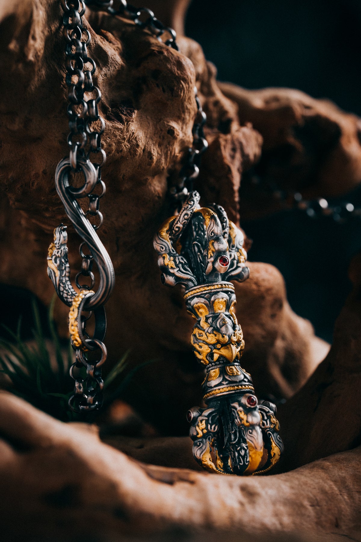 Garuda Vajra Pendant | 24K Gold Plated S925 Silver | Tibetan Buddhist Amulet | Spiritual Protector Jewelry