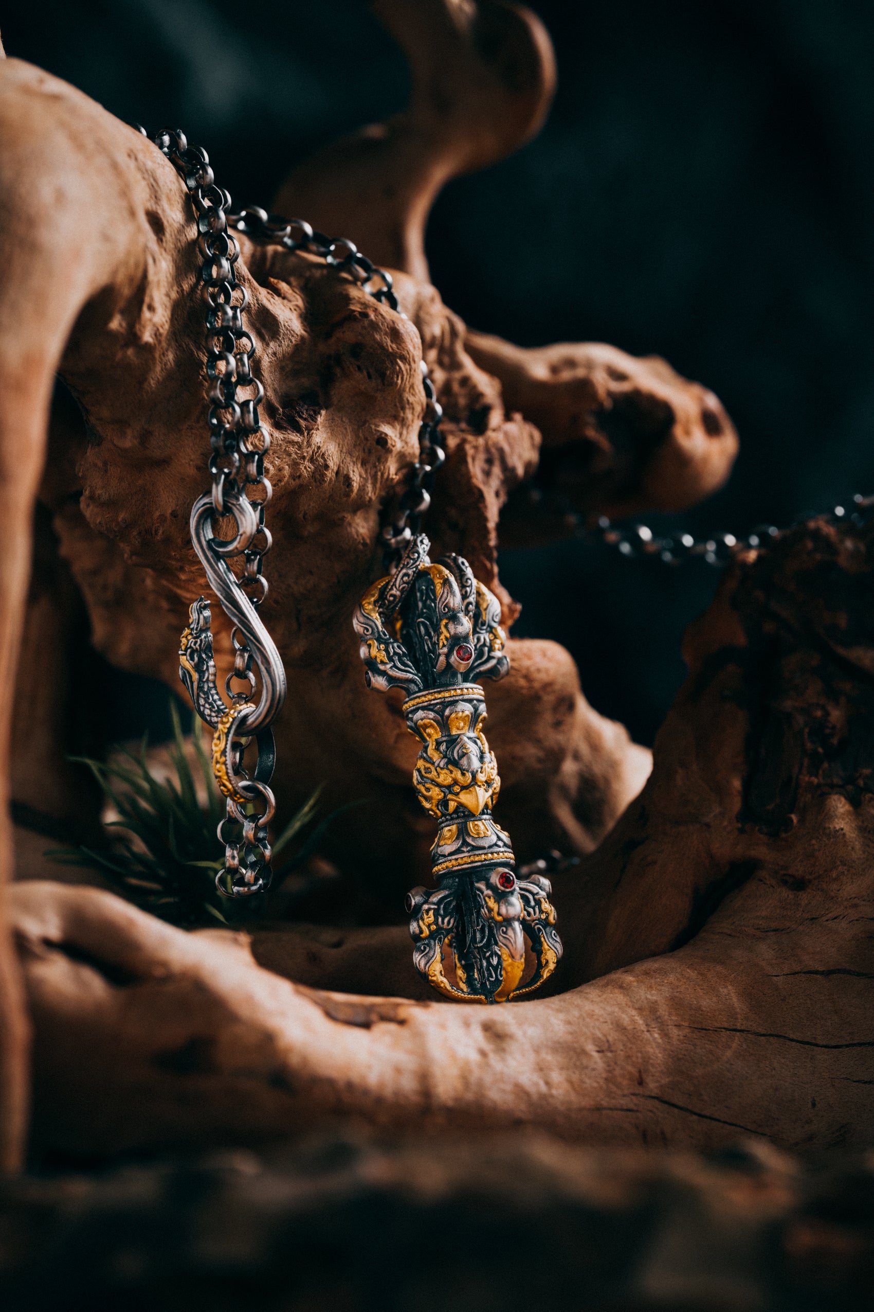 Garuda Vajra Pendant | 24K Gold Plated S925 Silver | Tibetan Buddhist Amulet | Spiritual Protector Jewelry