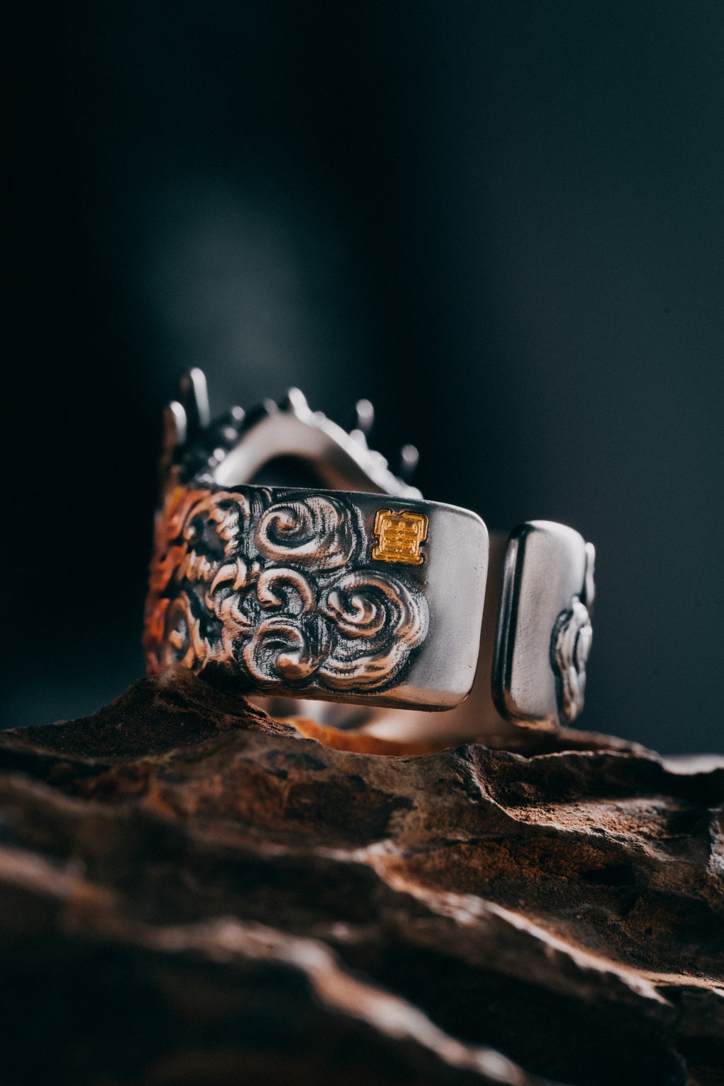 Dragon Silver Ring | S925 & 24K Gold Plated | Handmade Dragon Jewelry | Unique Gift for Him