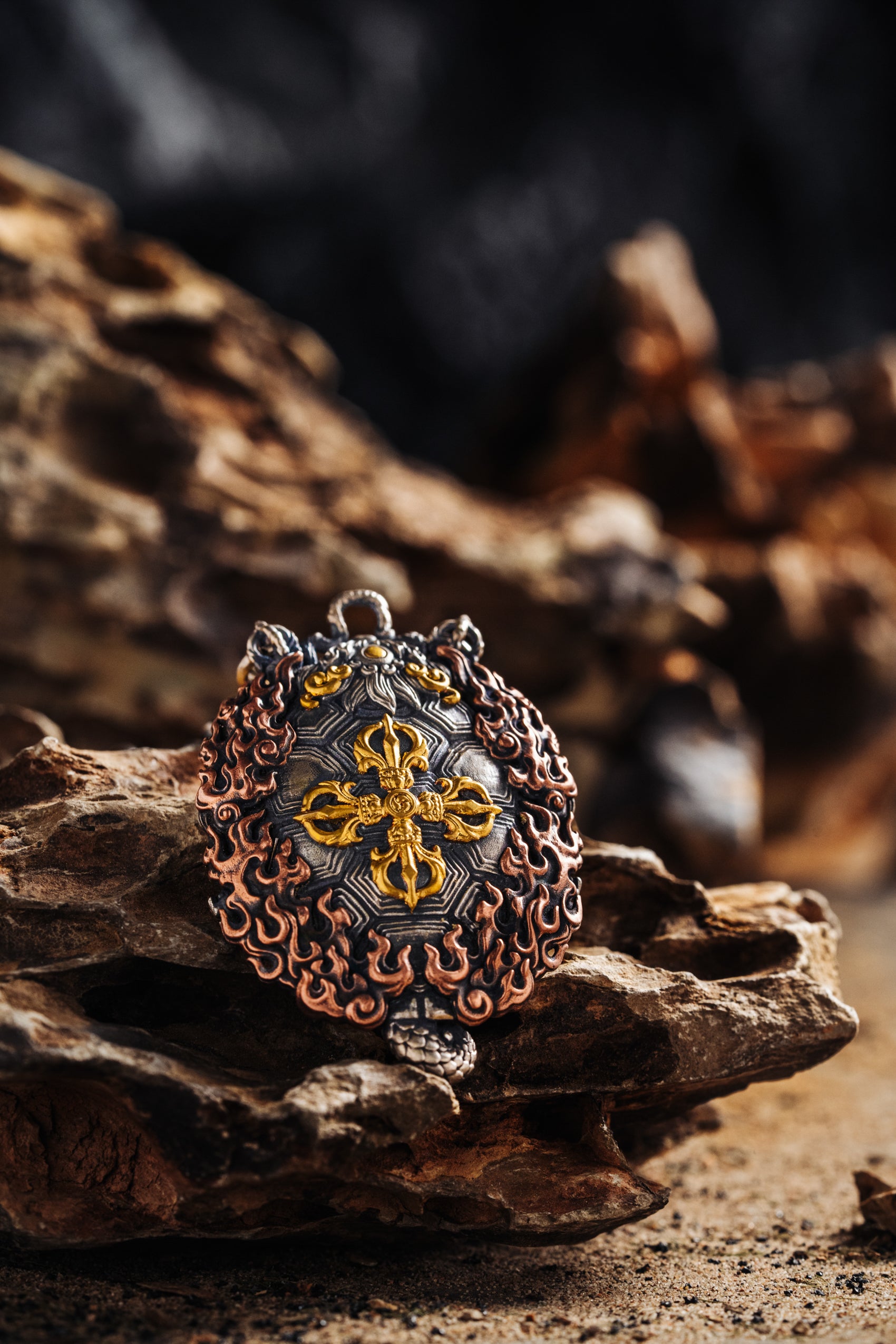 Nine Square Zodiac Amulet Necklace | S925 Silver & 24K Gold Plated | Tibetan Buddhist Protection Charm | Spiritual Gift