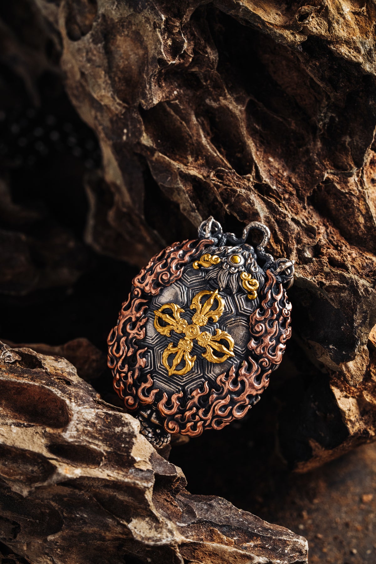 Nine Square Zodiac Amulet Necklace | S925 Silver & 24K Gold Plated | Tibetan Buddhist Protection Charm | Spiritual Gift
