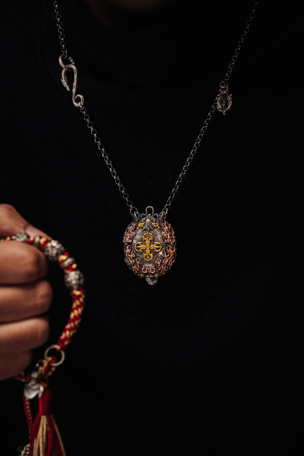 Nine Square Zodiac Amulet Necklace | S925 Silver & 24K Gold Plated | Tibetan Buddhist Protection Charm | Spiritual Gift