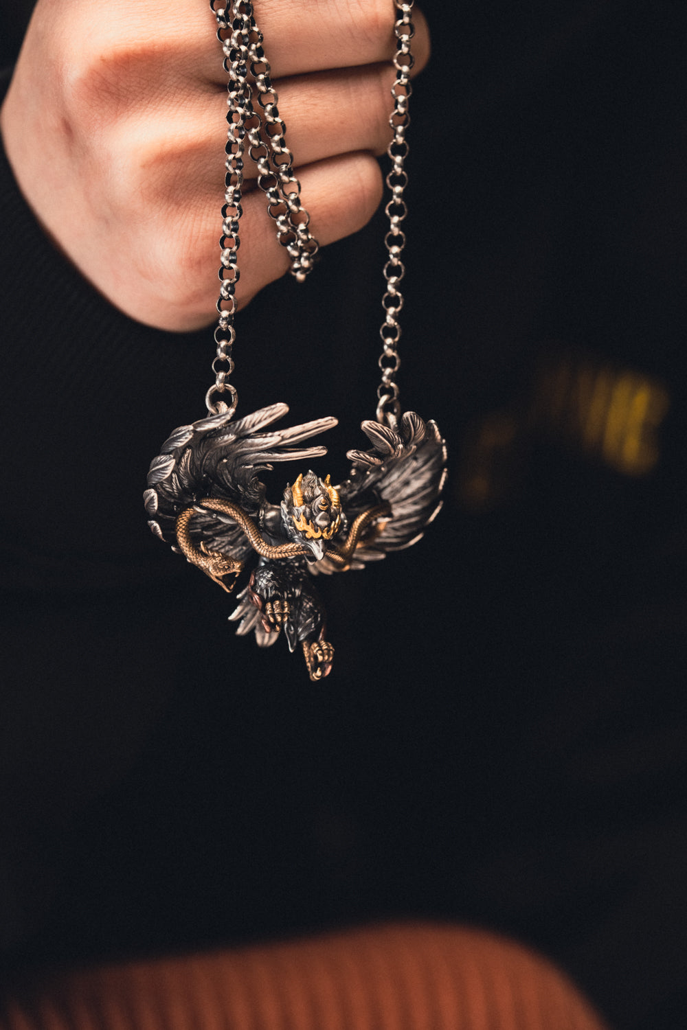 Garuda S925 Silver Pendant | Handcrafted 24K Fire-Gilded Tibetan Amulet