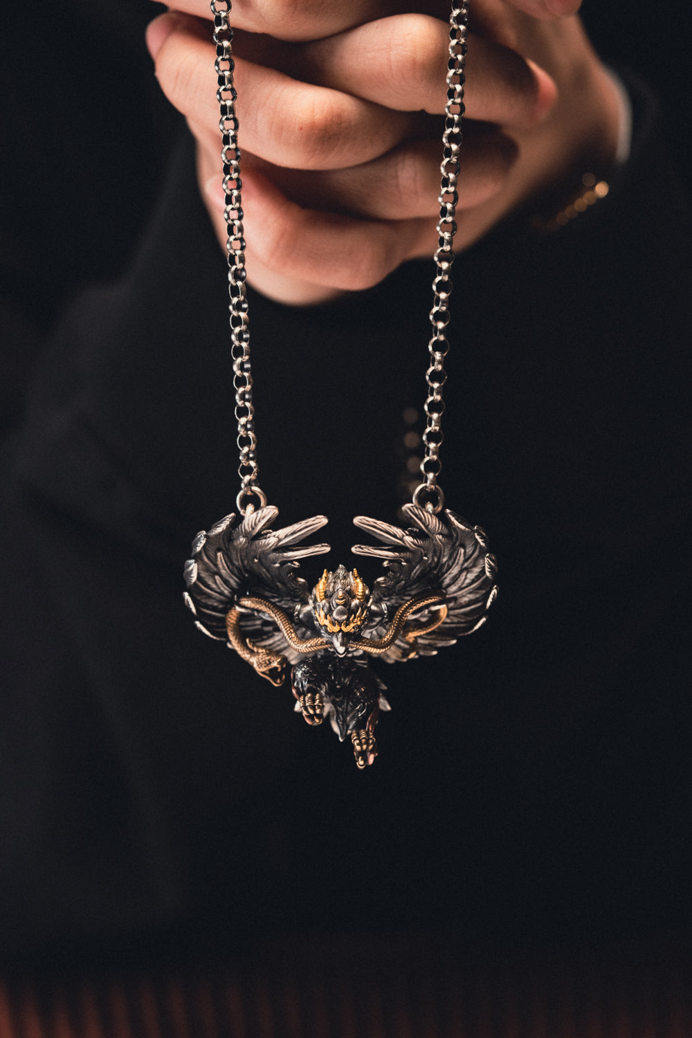 Garuda S925 Silver Pendant | Handcrafted 24K Fire-Gilded Tibetan Amulet