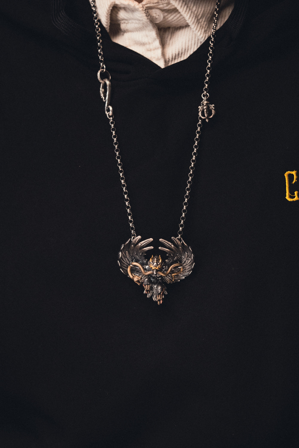 Garuda S925 Silver Pendant | Handcrafted 24K Fire-Gilded Tibetan Amulet