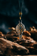 Dharma Conch Shell Silver Pendant | S925 & 24K Gold Plated | Tibetan Buddhist Jewelry | Eight Auspicious Symbols | Spiritual Gift
