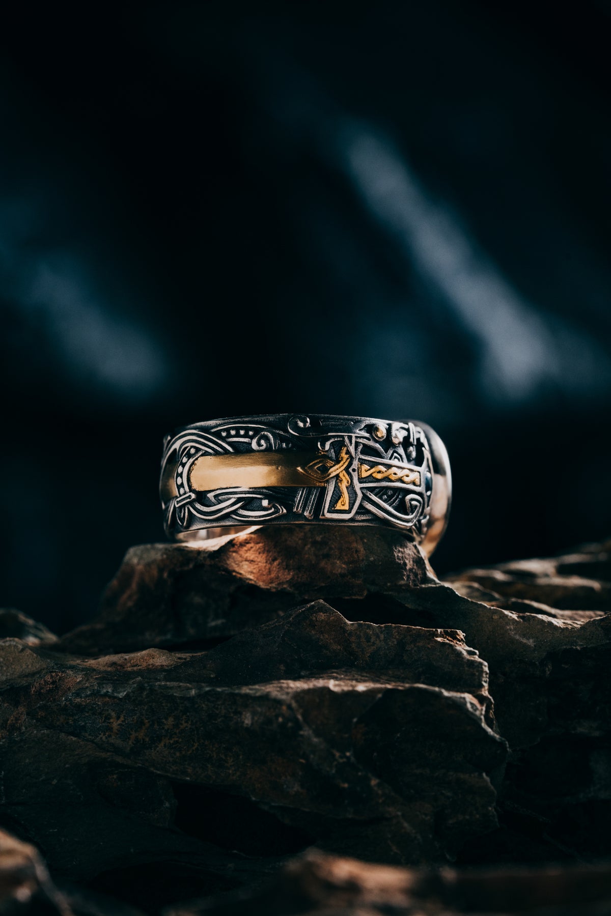 Son of the Forest Silver Ring | S925 & 24K Gold Plated | Handmade Nature Jewelry | Spiritual Gift for Him Her
