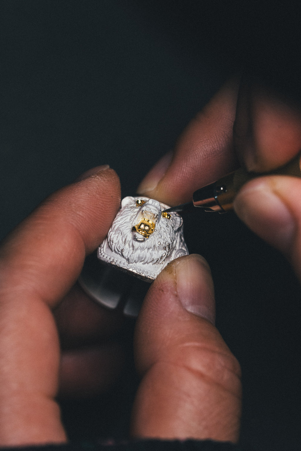 Forest Bear Silver Ring | 24K Gold Plated S925 | Nordic Animal Totem Jewelry