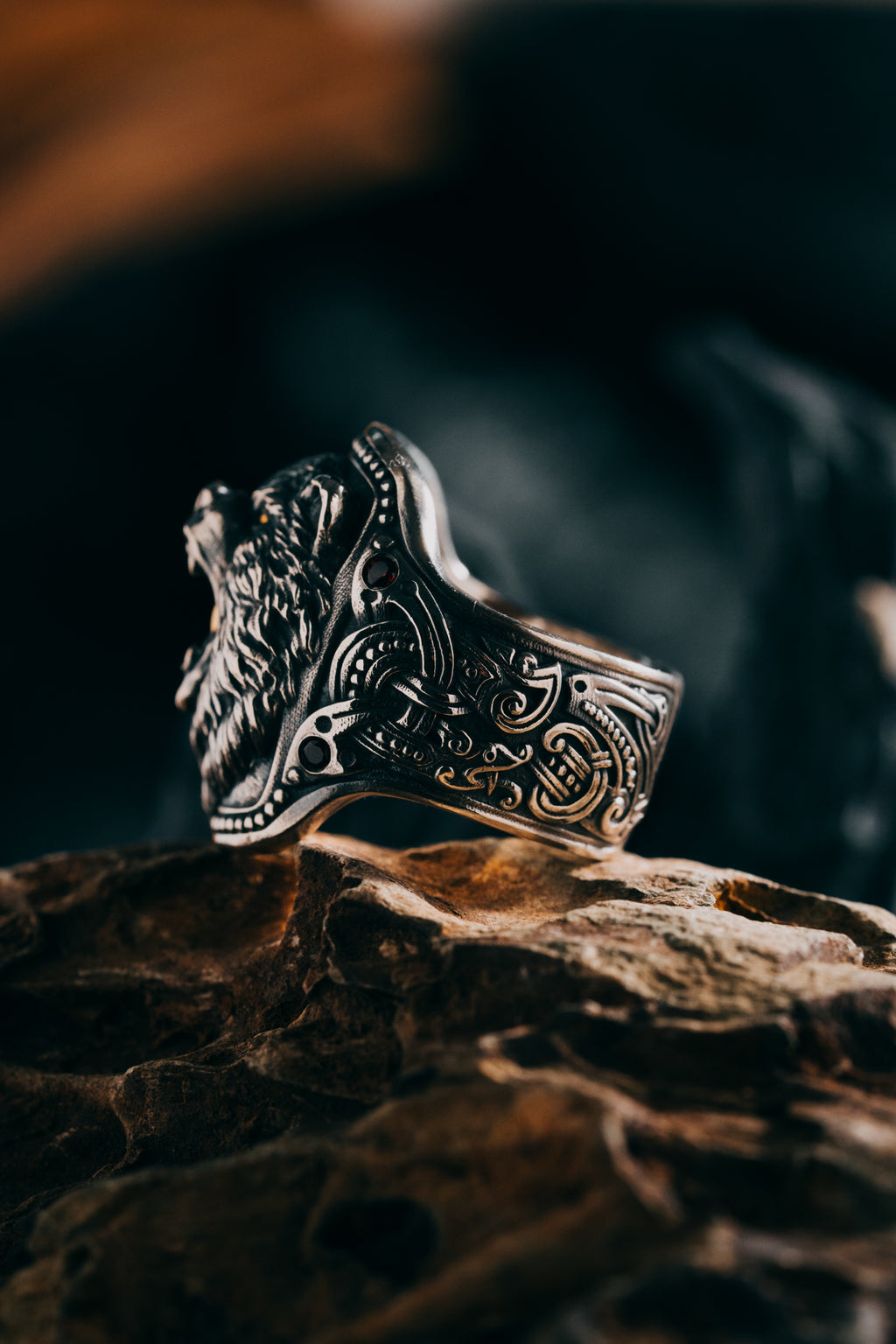 Forest Bear Silver Ring | 24K Gold Plated S925 | Nordic Animal Totem Jewelry