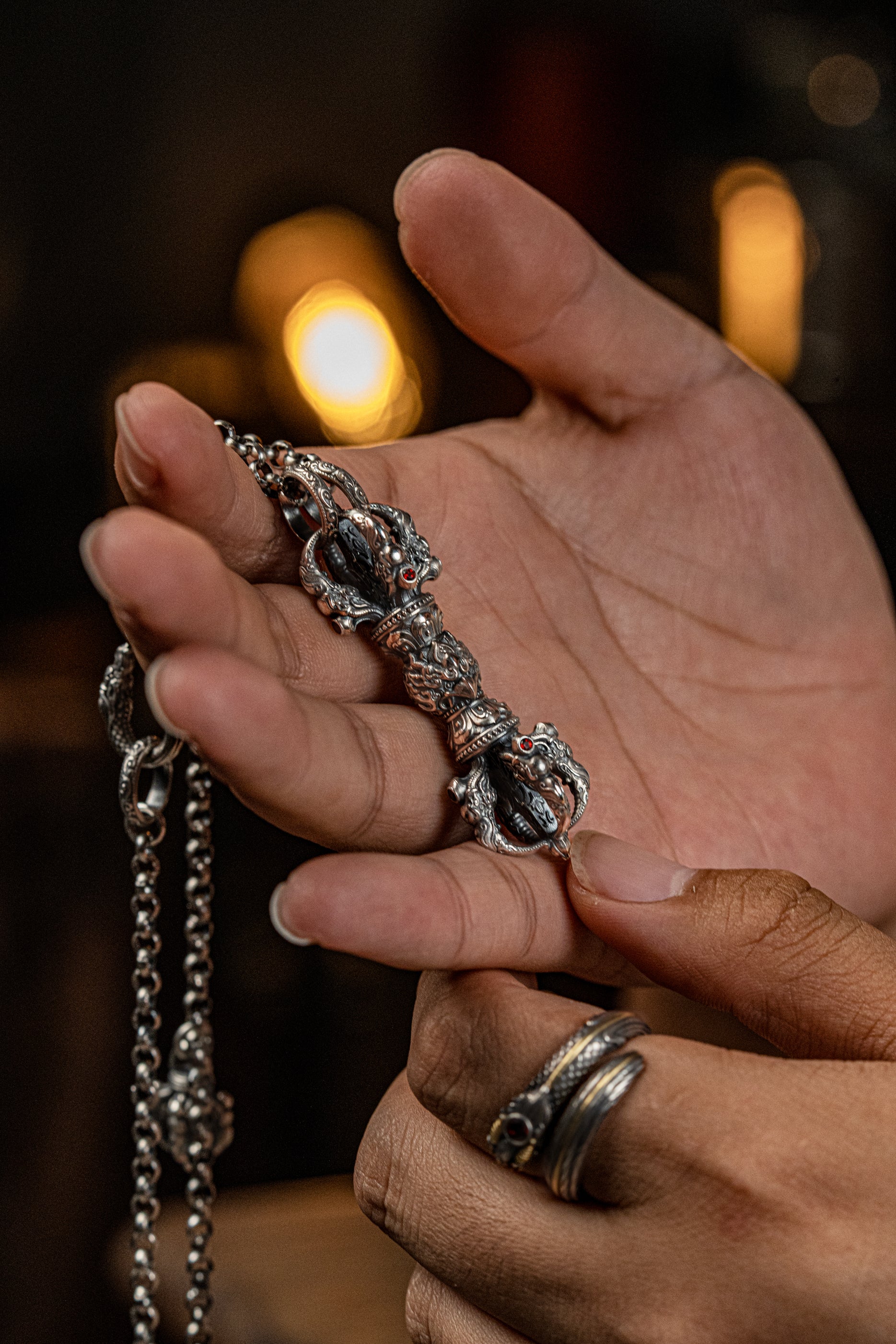 Garuda Vajra Pendant | Pure S925 Silver | Tibetan Buddhist Amulet | Spiritual Protector Jewelry